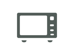 Mikrowelle mit rechteckigem Gehäuse und seitlichen Bedienelementen.